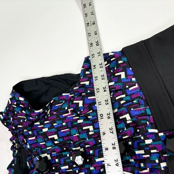 Shoshanna Dress Womens 4 Black Sleeveless A-Line Crew-Neck Mini Silk Formal - Picture 3 of 10